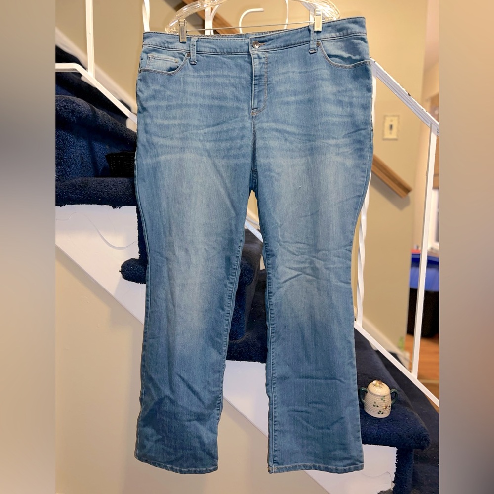 Plus Size 20W Mid Rise Boot Cut Blue Jeans